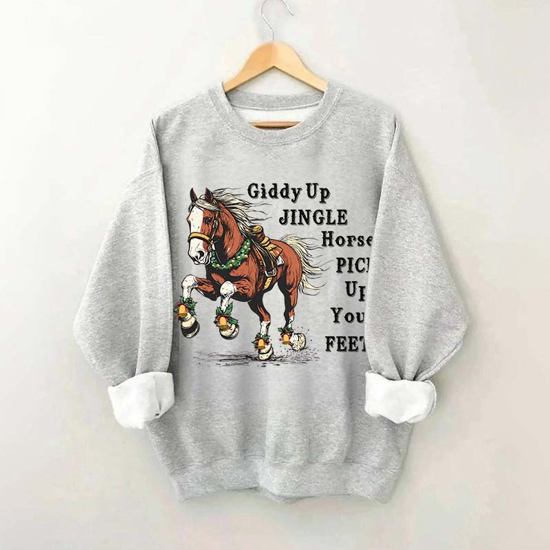 Country Christmas Horse Womens Sweatshirt