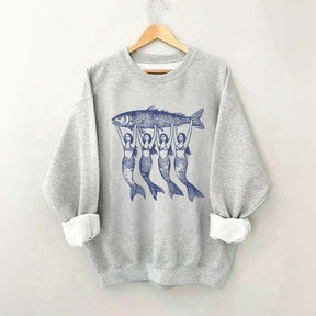 Vintage Tinned Fish Mermaid Sweatshirt