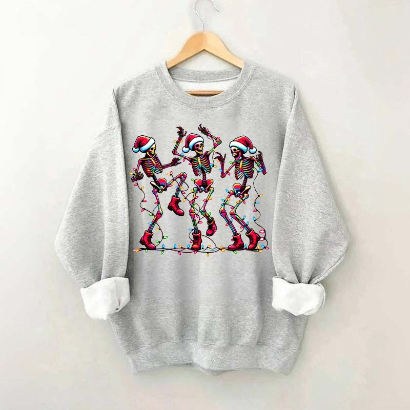 Dancing Skeleton Christmas Lights Sweatshirt