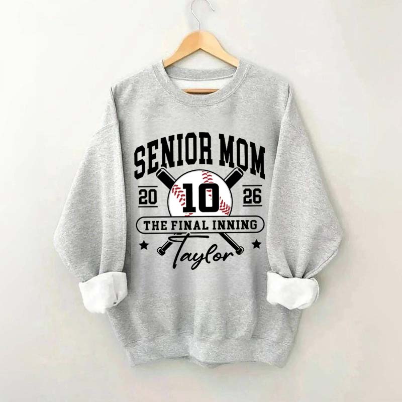 Custom Senior Baseball Mom 2026 Sweatshirt