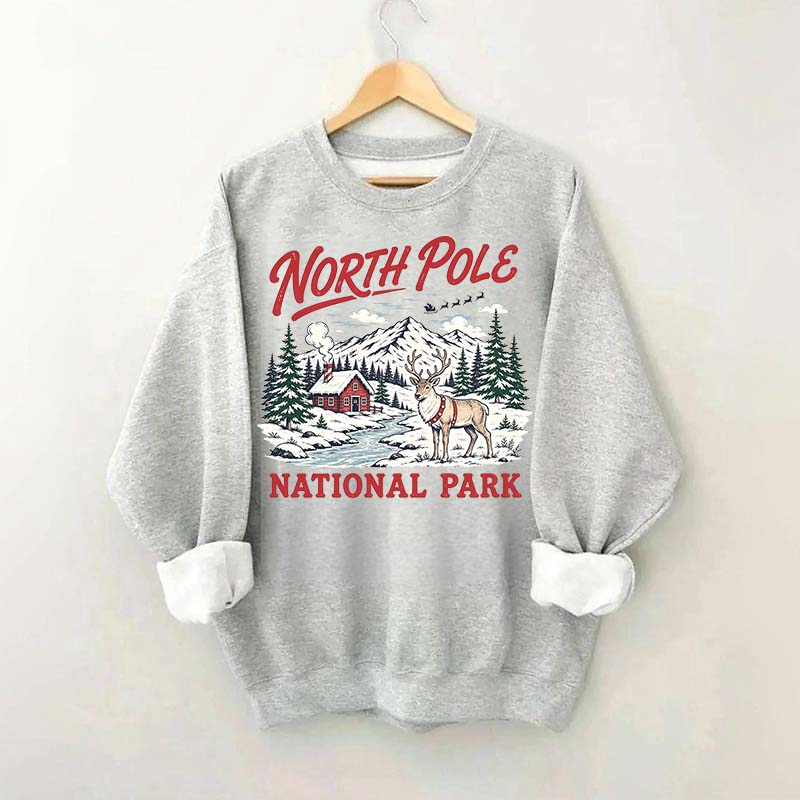 North Pole National Park Retro Christmas Sweatshirt