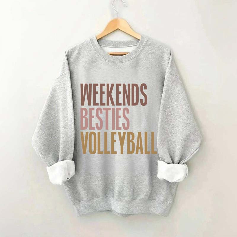 Weekends Besties Volleyball Sweatshirt