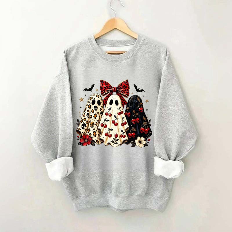 Cherry Ghost Coquette Halloween Sweatshirt
