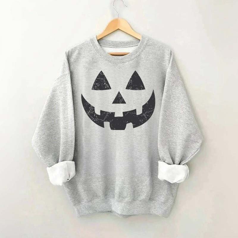 Retro Fall Pumpkin Face Sweatshirt