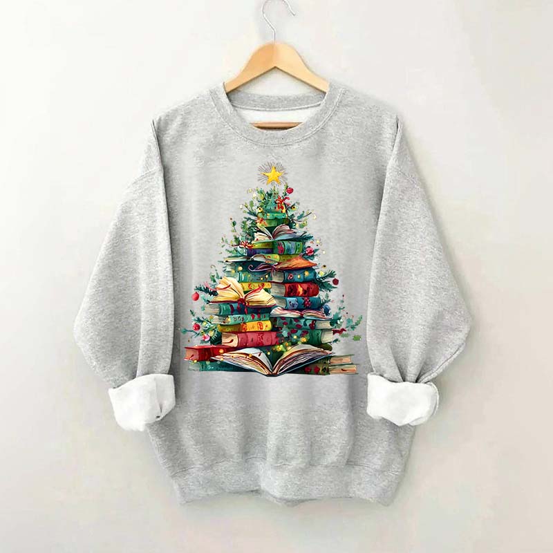 Christmas Book Tree Xmas Lover Sweatshirt