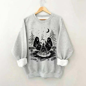 Retro Halloween Ghost Camping Sweatshirt