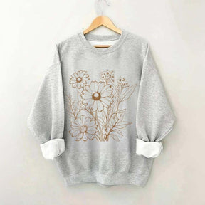 Retro Outline Wildflower Sweatshirt