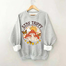 Stay Trippy Mushroom Boho Rainbow Sweatshirt