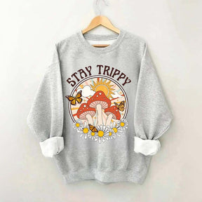 Stay Trippy Mushroom Boho Rainbow Sweatshirt