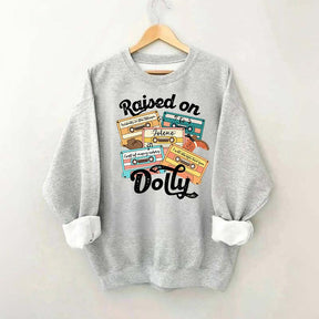 Raised On Dolly Retro Cassette Music Sweatshirt