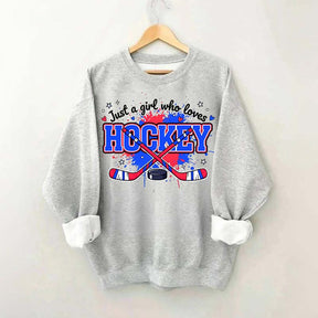 Cozy Gildan Hockey Girl Sweatshirt