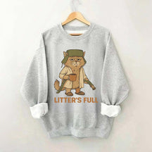 Litters Full Funny Cat Lovers Christmas Xmas Sweatshirt