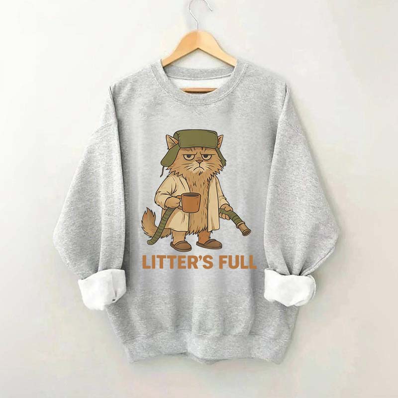 Litters Full Funny Cat Lovers Christmas Xmas Sweatshirt