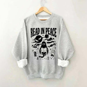 Ghost Reading Book Boho Bookish Sweatshirt