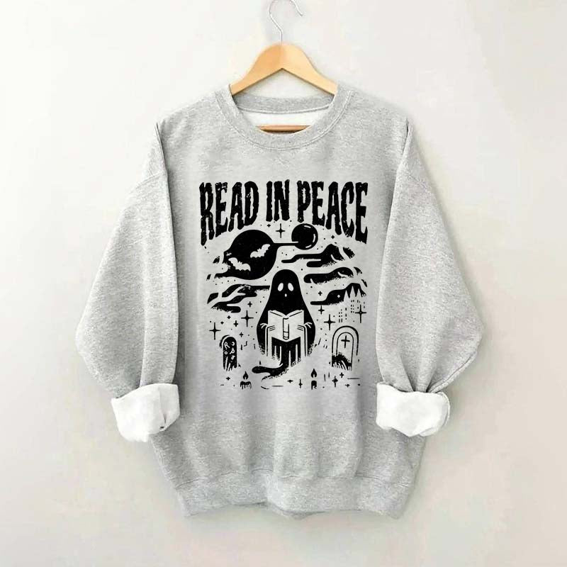 Ghost Reading Book Boho Bookish Sweatshirt