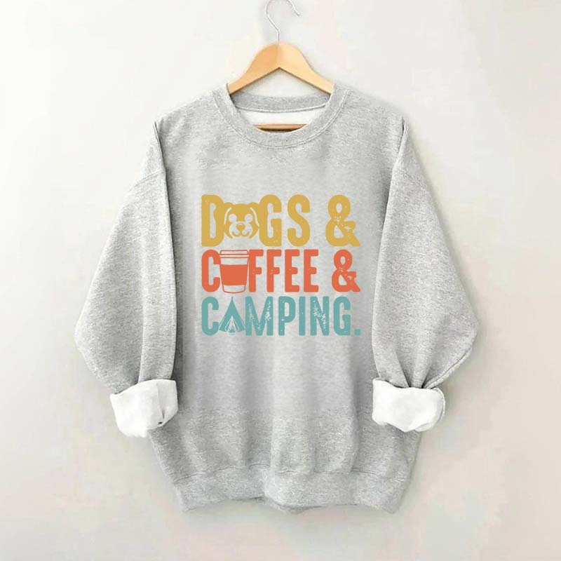 Dogs Coffee Camping Naturel Lover Sweatshirt