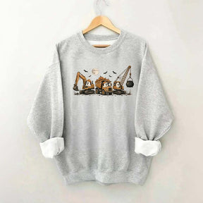 Halloween Construction Ghosts Excavator Sweatshirt