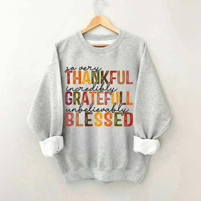 Thankful Grateful Blessed Thanksgiving Sweatshirt