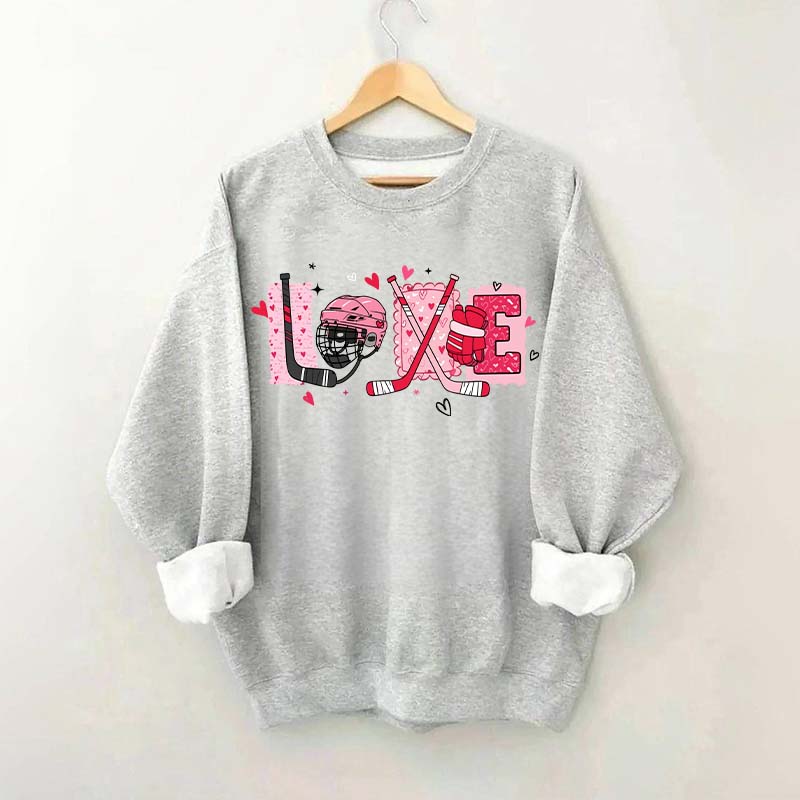 Hockey Valentine Heart Sweatshirt
