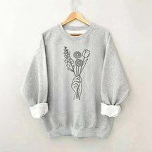 No Words Foxglove Daisy Tulip Sweatshirt