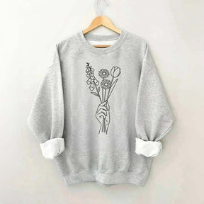 No Words Foxglove Daisy Tulip Sweatshirt