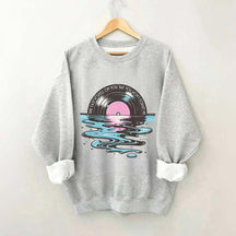 Time Casts A Spell On You Retro Vinyl Record Sweatshirt