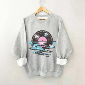 Time Casts A Spell On You Retro Vinyl Record Sweatshirt
