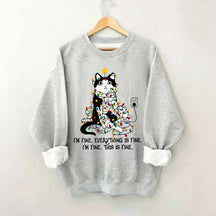 Christmas Cat Lights Sweatshirt