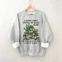 Books Plants Women Sweatshirt