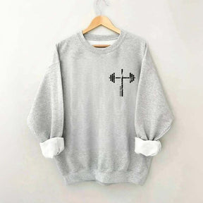 Lift Heavy Pray Hard Religious Gym Sweatshirt