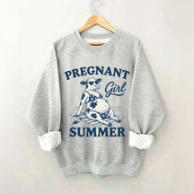 Pregnant Girl Summer Cow Sweatshirt