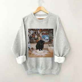 Halloween Black Cat Ghost Sweatshirt