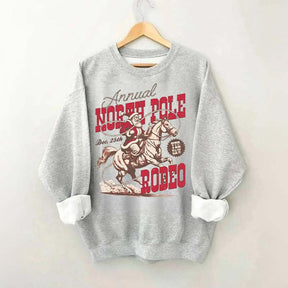 Annual North Pole Rodeo Western Christmas Sweatshirt