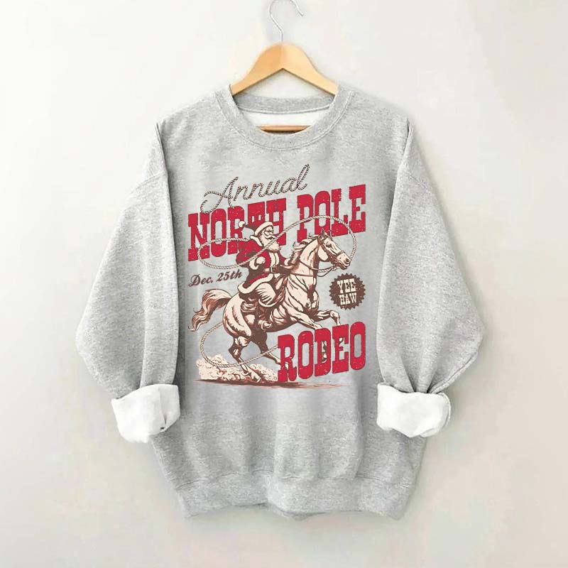 Annual North Pole Rodeo Western Christmas Sweatshirt