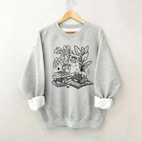 Cat Reading Book Sweatshirt