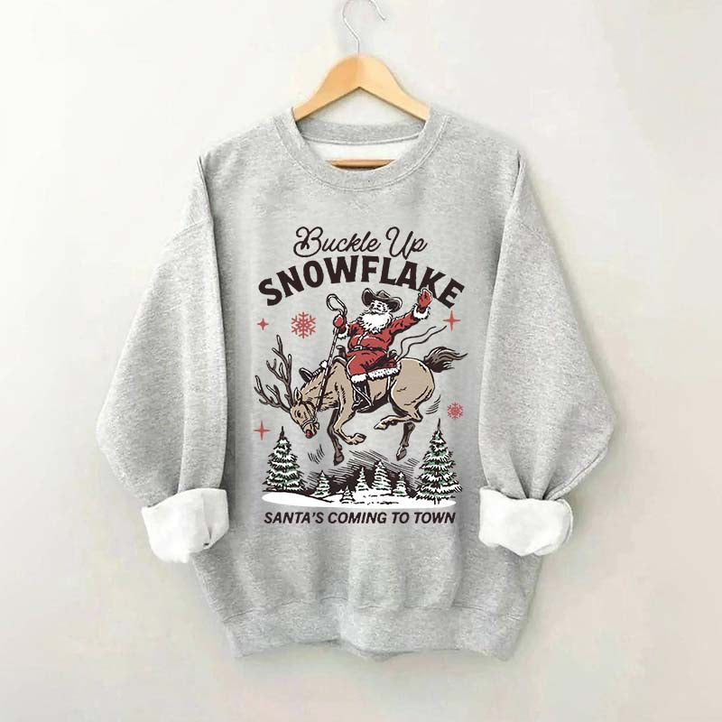 Retro Christmas Cowboy Santa Sweatshirt