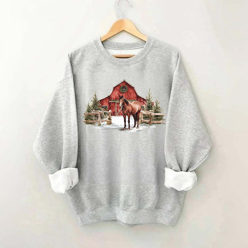 Christmas Horse Western Desert Sweatshirt