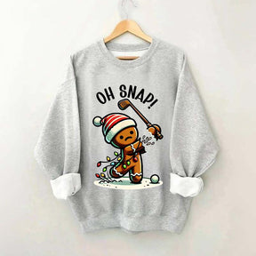 Oh Snap Gingerbreadman Golfer Sweatshirt