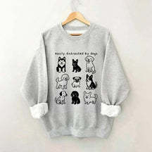Funny Cute Easily Distracted By Dogs Sweatshirt