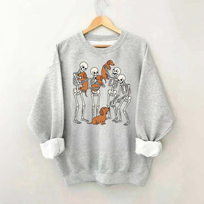 Halloween Dachshund Spooky Season Skeleton Bone Sweatshirt