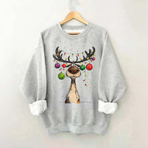Vintage Reindeer Christmas Light Xmas Sweatshirt