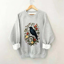 Vintage Raven Gothic Cottagecore Floral Sweatshirt