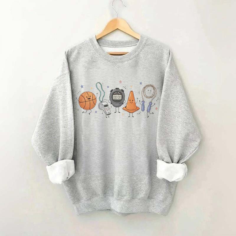 PE Teacher Doodle Character Sweatshirt
