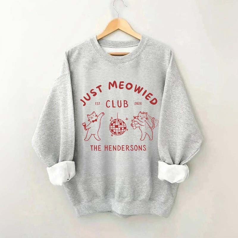 Custom Just Married Cat Wedding Sweatshirt