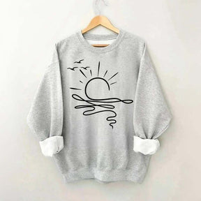 Boho Sun Ocean Trendy Beach Sweatshirt