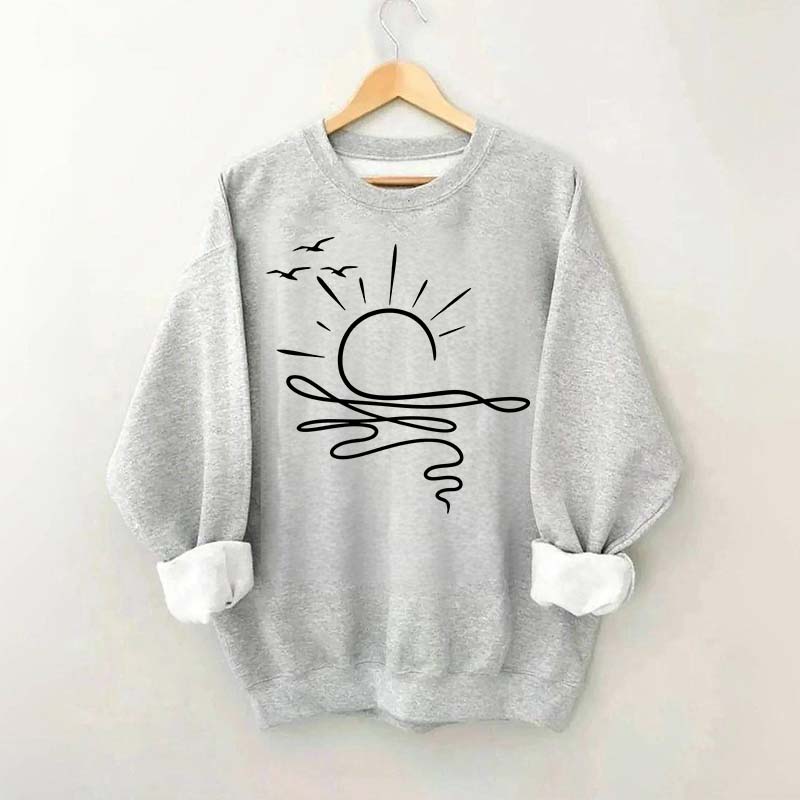 Boho Sun Ocean Trendy Beach Sweatshirt