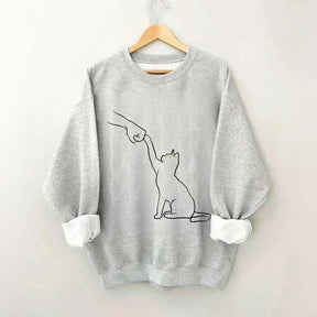 Cute Cat Fist Bump Lover Sweatshirt