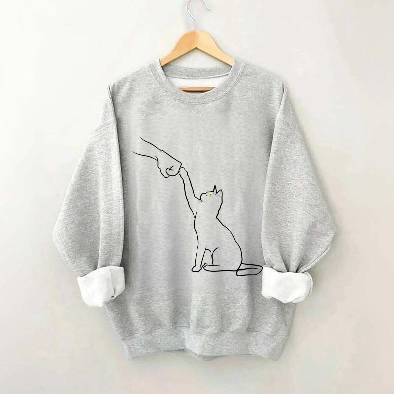 Cute Cat Fist Bump Lover Sweatshirt