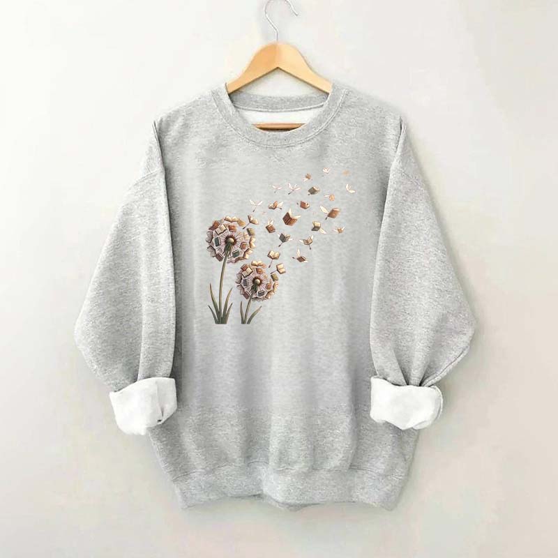 Bookish Women Funny Dandelion Books Sweatshirt
