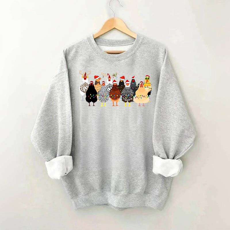 Funny Christmas Holiday Chickens Sweatshirt